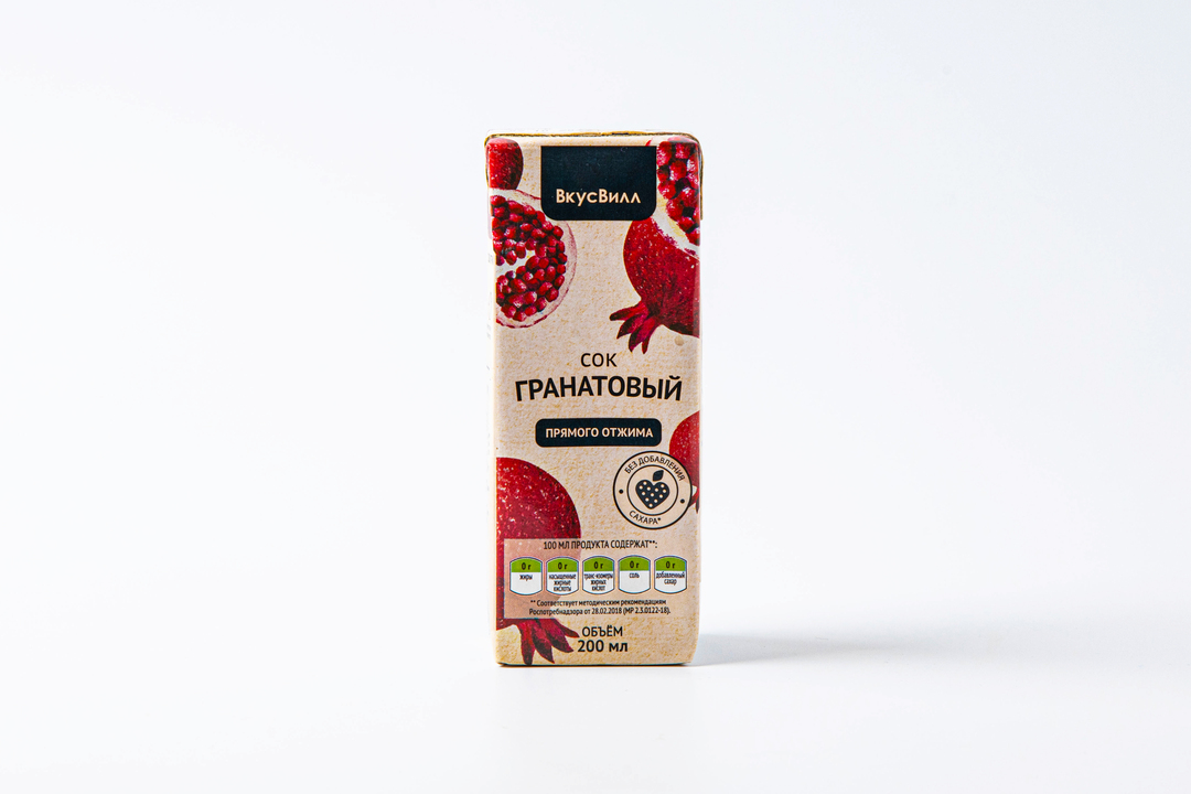 

Сок гранатовый прямого отжима, 200 мл