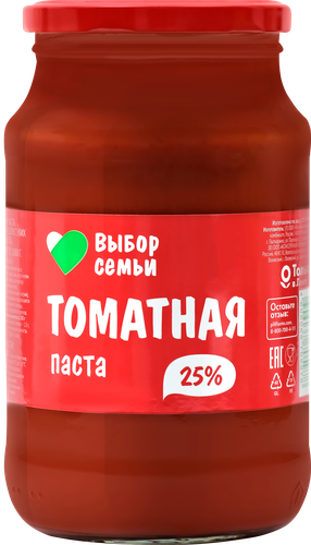 

Паста томатная Выбор семьи 25% 1 кг