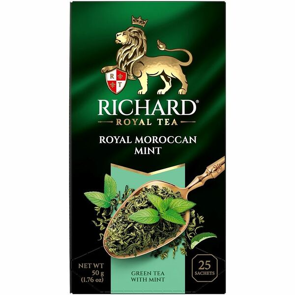 Чай Richard Royal Moroccan Mint зеленый байховый с мятой, 25х2г
