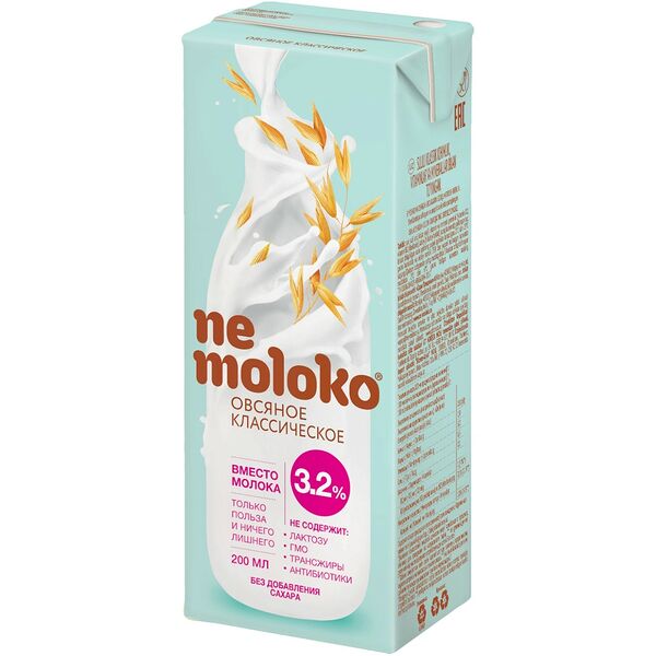 Напиток овсяный Nemoloko классический 3.2% 200мл