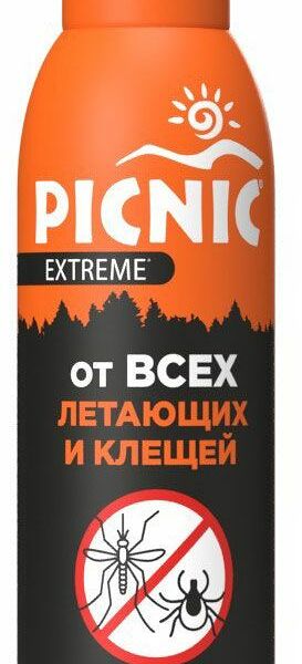 Спрей репеллент от всех видов летающих кровососущих насекомых и клещей Picnic Extreme 150 мл