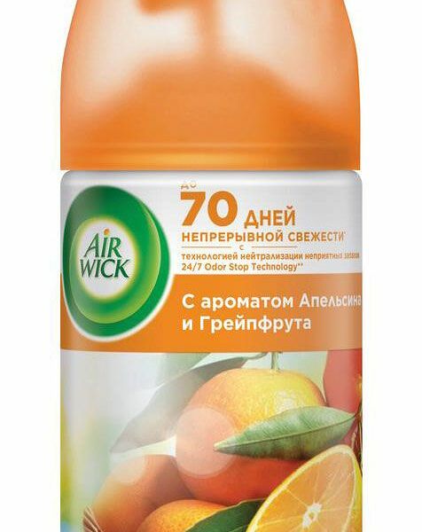 Освежитель воздуха Airwick Pure Апельсин и Грейпфрут, сменный баллон, 250 мл