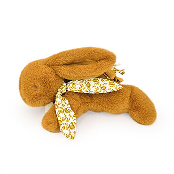 Игрушка мягкая Doudou et Compagnie Кролик лежащий цвет темно-желтый 25см