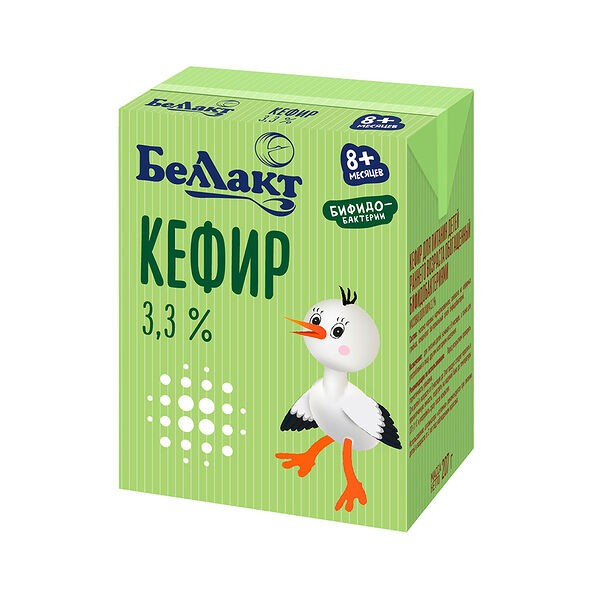 Кефир для питания детей раннего возраста с бифидобактериями 3,3% 207г Беллакт