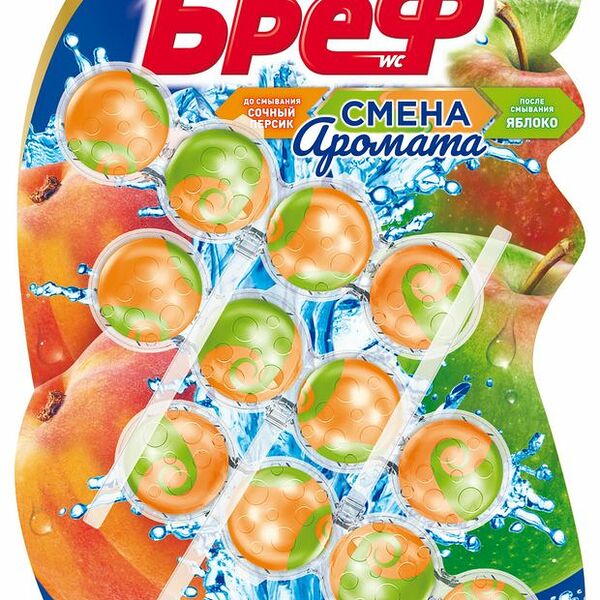 Туалетный блок Bref Perfume Switch Cочный персик - яблоко