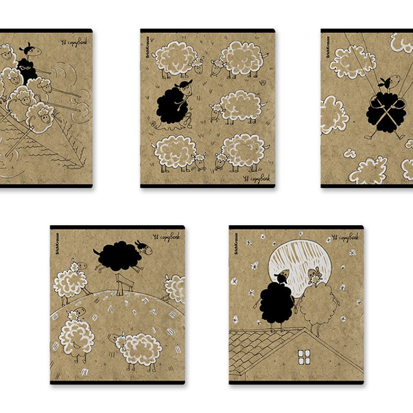 Тетрадь Erich Krause Овечки клетка, 48 листов 1шт в ассортименте