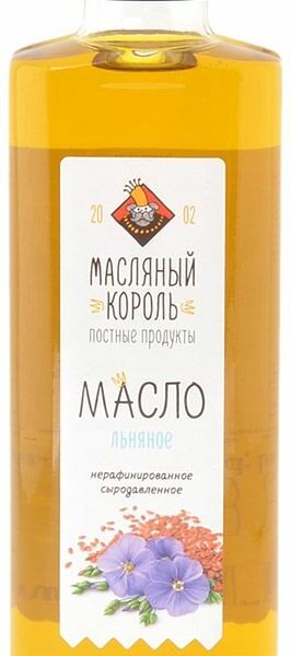 Масло льняное Масляный Король нерафинированное сыродавленное 350 мл
