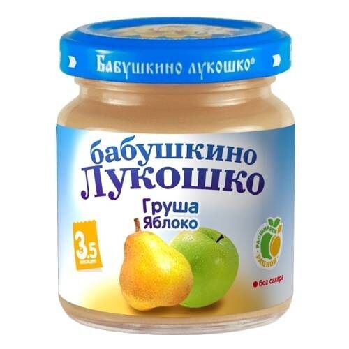 Пюре Бабушкино Лукошко груша, яблоко с 3.5 месяцев, 100 г