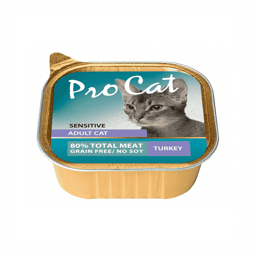 Корм для кошек Pro Cat для чувствительного пищеварения, паштет с индейкой ламистер