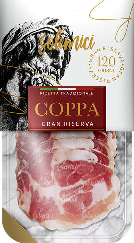 Деликатес сыровяленый из мяса свинины SOLEMICI категория Б, нарезка, 90г