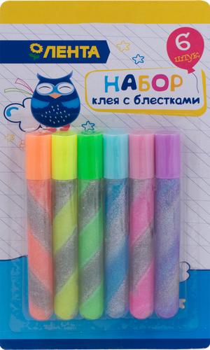 

Набор клея с блестками Лента, 6шт