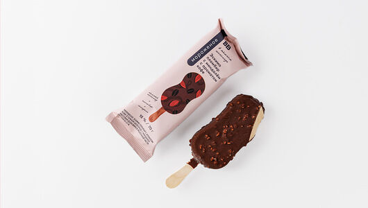 Эскимо пломбир Вкусвилл кофейный с миндалем в темном шоколаде