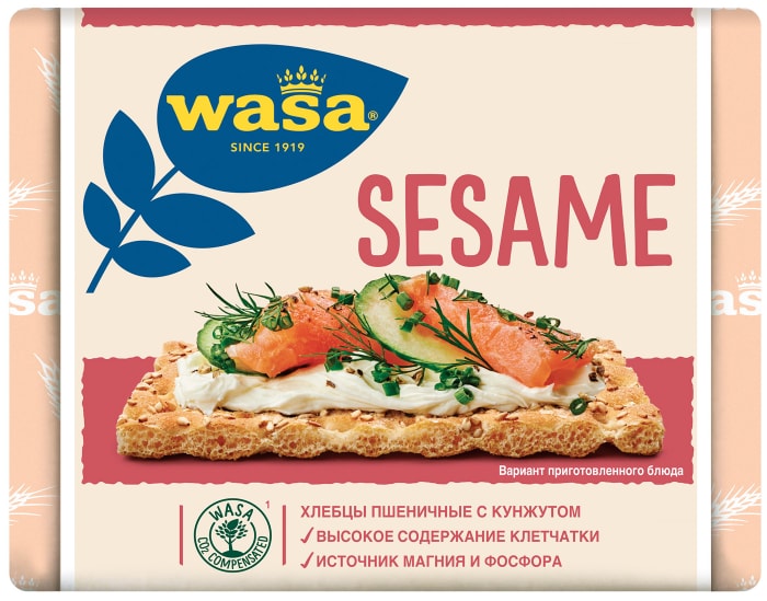 

Хлебцы пшеничные Wasa Sesame с посыпкой из жареного кунжута 200 г