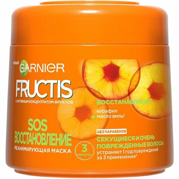 Маска для волос Garnier Fructis SOS Восстановление реанимирующая для секущихся и сильно поврежденных волос 300 мл