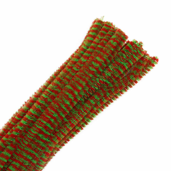 Проволока синельная двухцветная, 6мм*300мм, 30шт/упак, Astra&Craft(B-058 красный/зеленый)