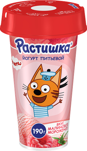 Йогурт питьевой Растишка малиновое мороженое 2.8% 190 г