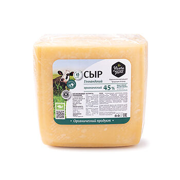 Сыр полутвердый Голландский Углече Поле органический 45%, Россия