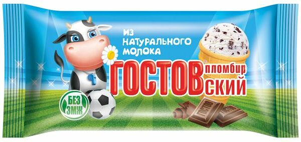Мороженое Гостовский пломбир ванильный с шоколадной крошкой, стаканчик 70 г