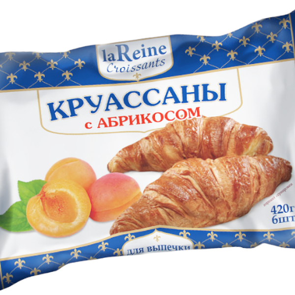Круассаны для выпечки замороженные La Reine с абрикосом, 420 г