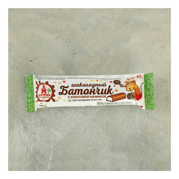 Батончик шоколадный с кокосовой начинкой МясновЪ Вкусняшка