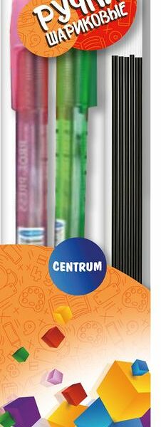 Набор Centrum 2 шариковые ручки с синими чернилами и 5 запасных стержней синего цвета, в ассортименте