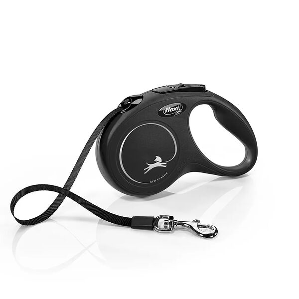 Flexi рулетка New Classic для собак до 15 кг (5 м лента) S, Черный