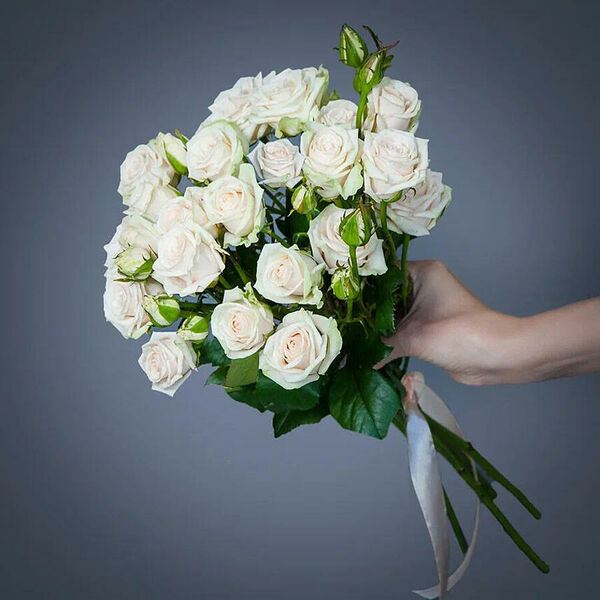 Монобукет 5 Роз Porcelaine под ленту