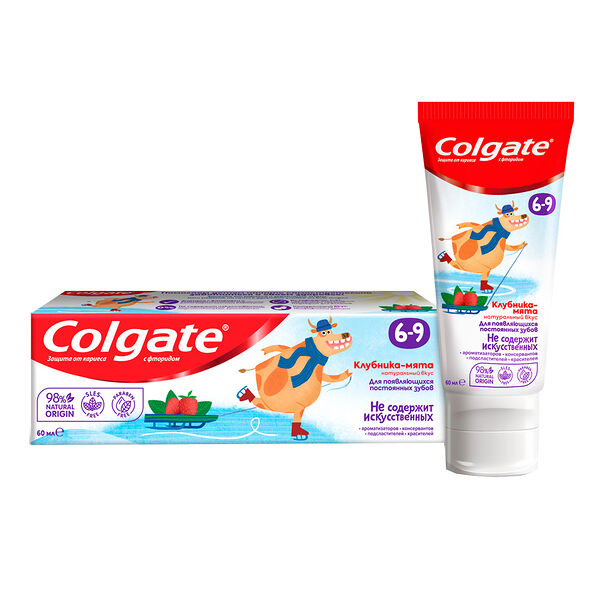 Зубная паста детская Colgate 6-9 защита от кариеса с фторидом клубника-мята 60 мл