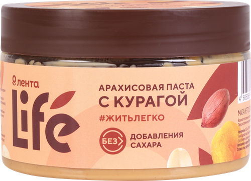 

Паста арахисовая ЛЕНТА LIFE с курагой, 250г