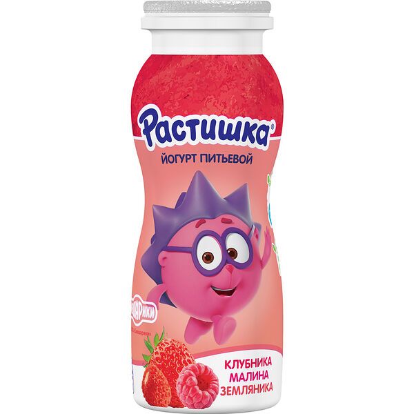 Йогурт питьевой Растишка клубника малина земляника 1.6% 90 г дизайн упаковки в ассортименте