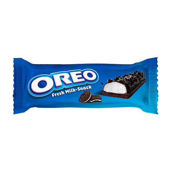 Пирожное бисквитное глазированное Oreo Fresh Milk-Snack с молочной начинкой и кусочками печенья, 30 г