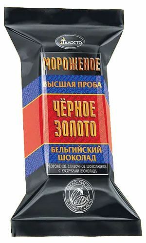 Мороженое Талосто Черное золото шоколадное с кусочками шоколада 8% 200 г