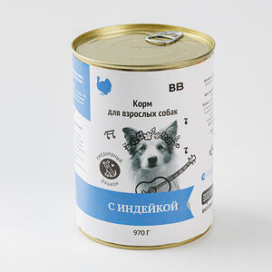 Корм влажный для взрослых собак с индейкой
