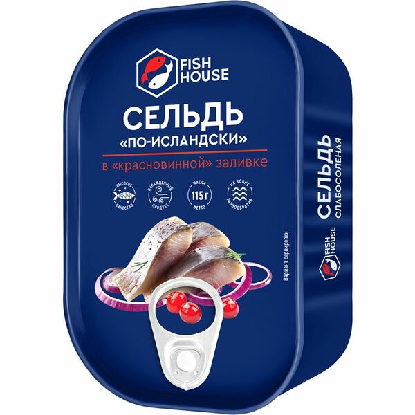 Сельдь атлантическая Fish House По-Исландски филе-кусочки слабосолёные 115 г