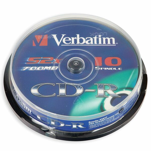 Носители информации CD-R, 52x, Verbatim Extra Protection, Cake/10, 43437