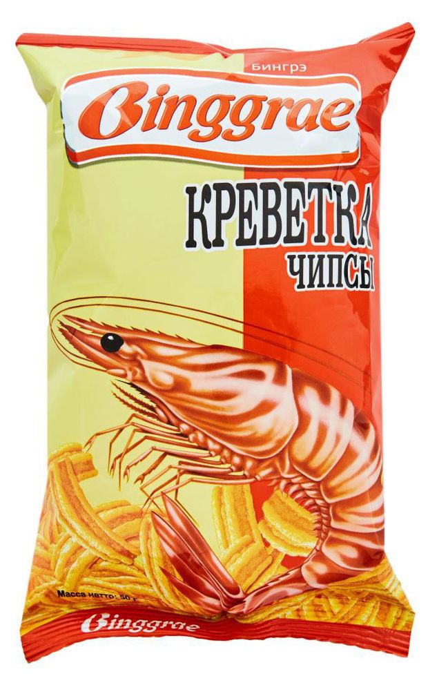 

Чипсы хрустящие Binggrae со вкусом креветки 50 г