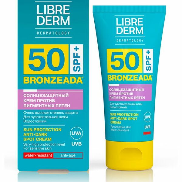 Крем для лица и тела Librederm Bronzeada против пигментных пятен солнцезащитный SPF 50 50 мл