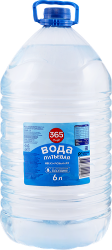 

Вода питьевая 365 дней негазированная артезианская 6 л