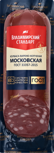 

Колбаса варено-копченая Владимирский Стандарт Московская 350 г