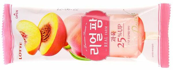Мороженое сливочное Lotte Real с кусочками персика 85 г