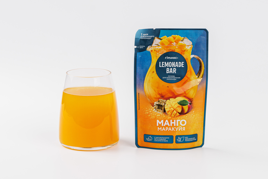

Основа для приготовления лимонада Гурмикс манго-маракуйя 150 г