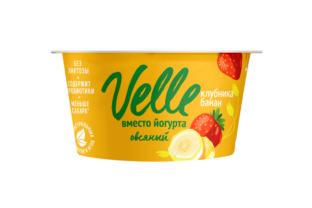 

Продукт овсяный Velle Клубника и банан ферментированный 130 г