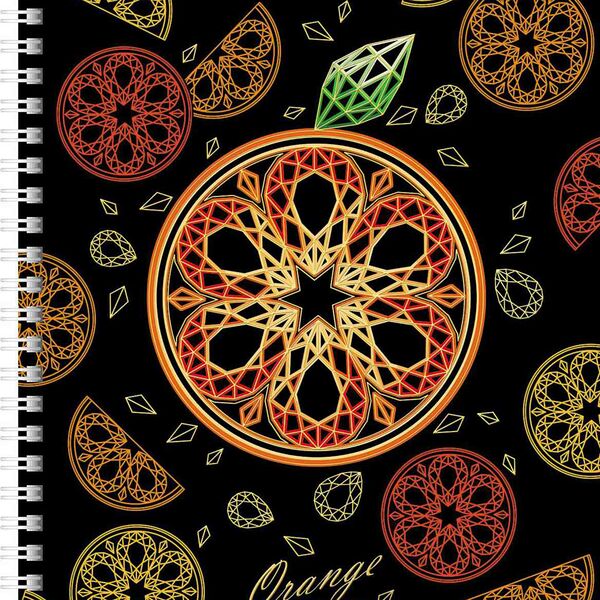 Тетрадь А5 в клетку на гребне Hatber Драгоценные фрукты, дизайн в ассортименте, 96 листов