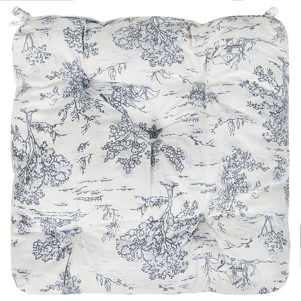 Подушка на стул Хаски Home Пастораль, 40х40х6 см, рогожка