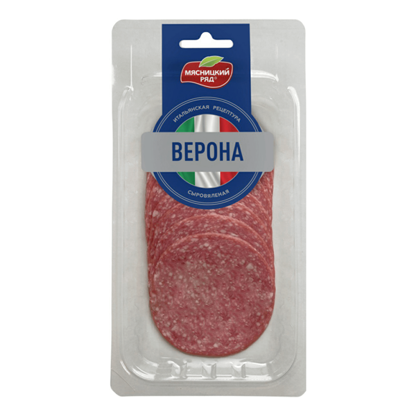 Колбаса Мясницкий Ряд Верона сыровяленая полусухая нарезка, 80г