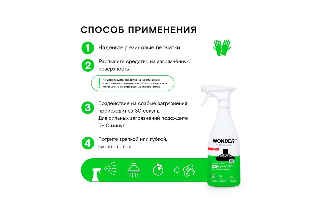 

Универсальное экосредство Wonder Lab для уборки на кухне 550 мл