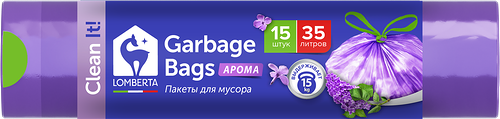 Пакет для мусора Lomberta с завязками aroma 35л ПНД