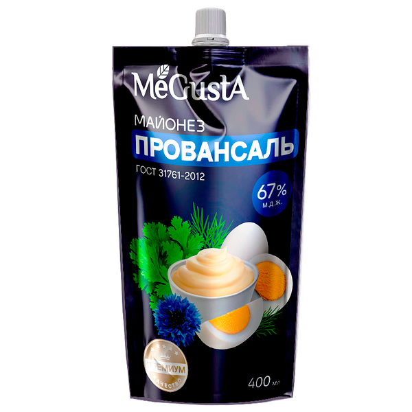Майонез MeGusta Провансаль 67% дой-пак 400 мл