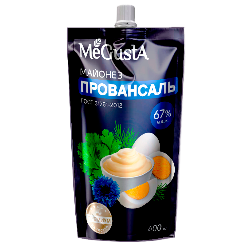 

Майонез MeGusta Провансаль 67% дой-пак 400 мл