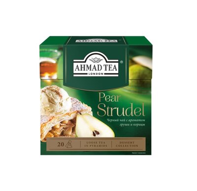 Чай черный Ахмад Ти (Ahmad Tea) Pear Strudel грушевый штрудель в пакетиках 20 шт. 36 г